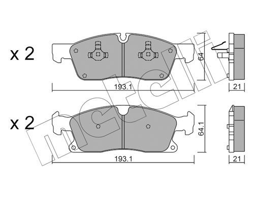 metelli 22-0927-4 Bremsbelagsatz für Scheibenbremse Bremsbelagsatz