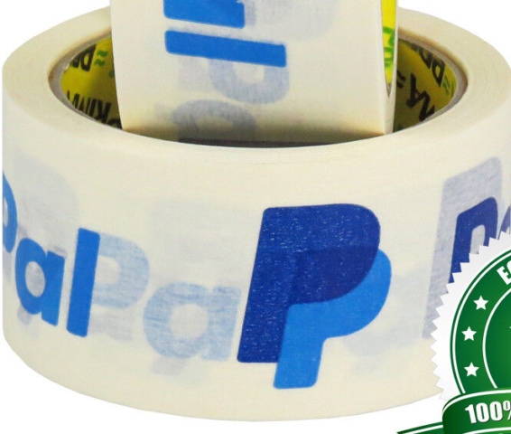 144 Rolls Of 100% Recyclable 2"" (50mm) PayPal White Kraft Paper Eco Packing Tape