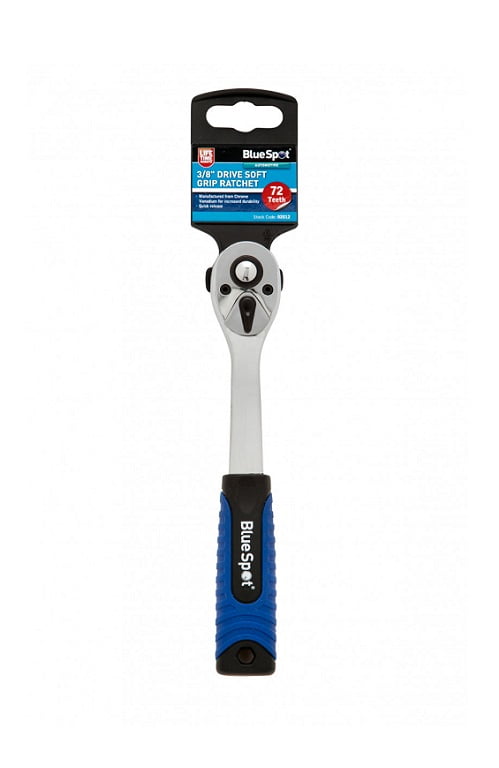 02012 - BLUE SPOT TOOLS 3/8"" SOFT GRIP RATCHET (72 TEETH)