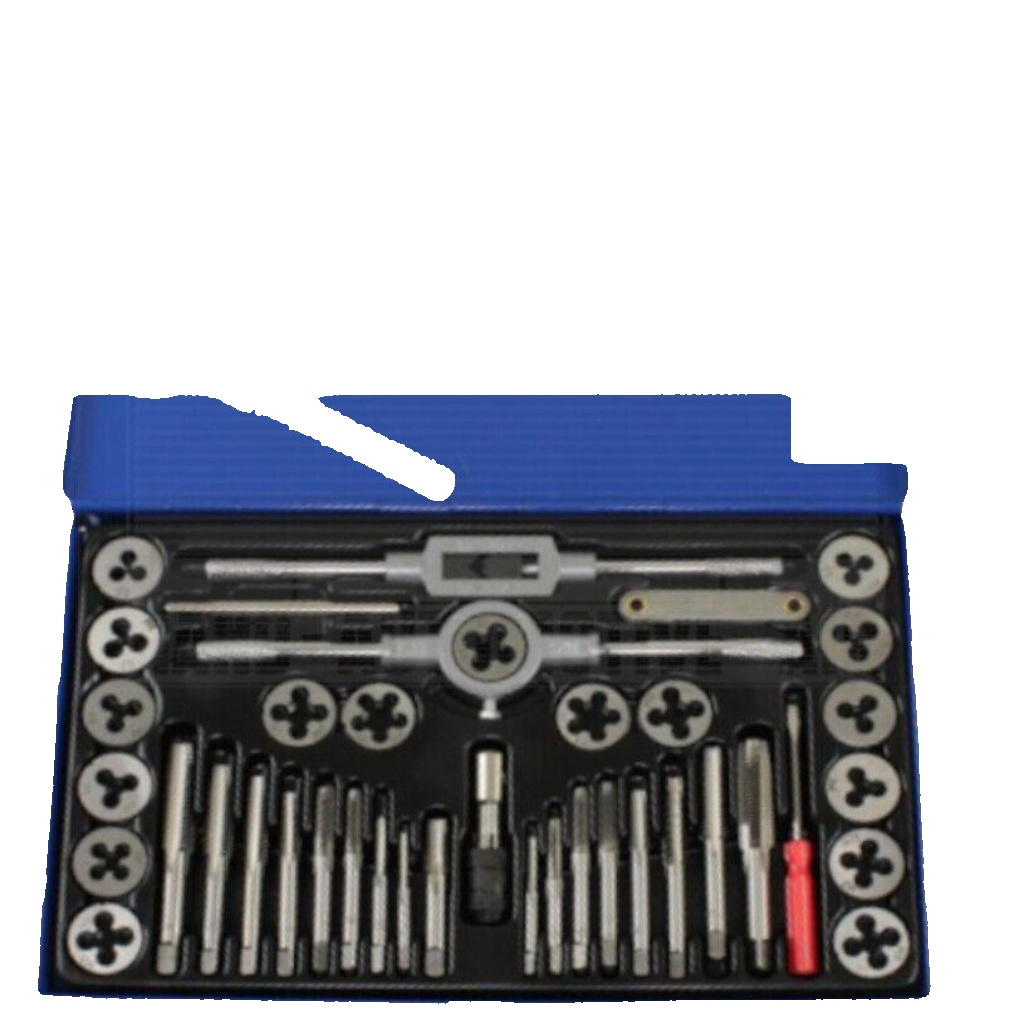 US PRO 40pc Metric Tap and Die Set Alloy Steel Pitch Gauge M3 - M12 2620