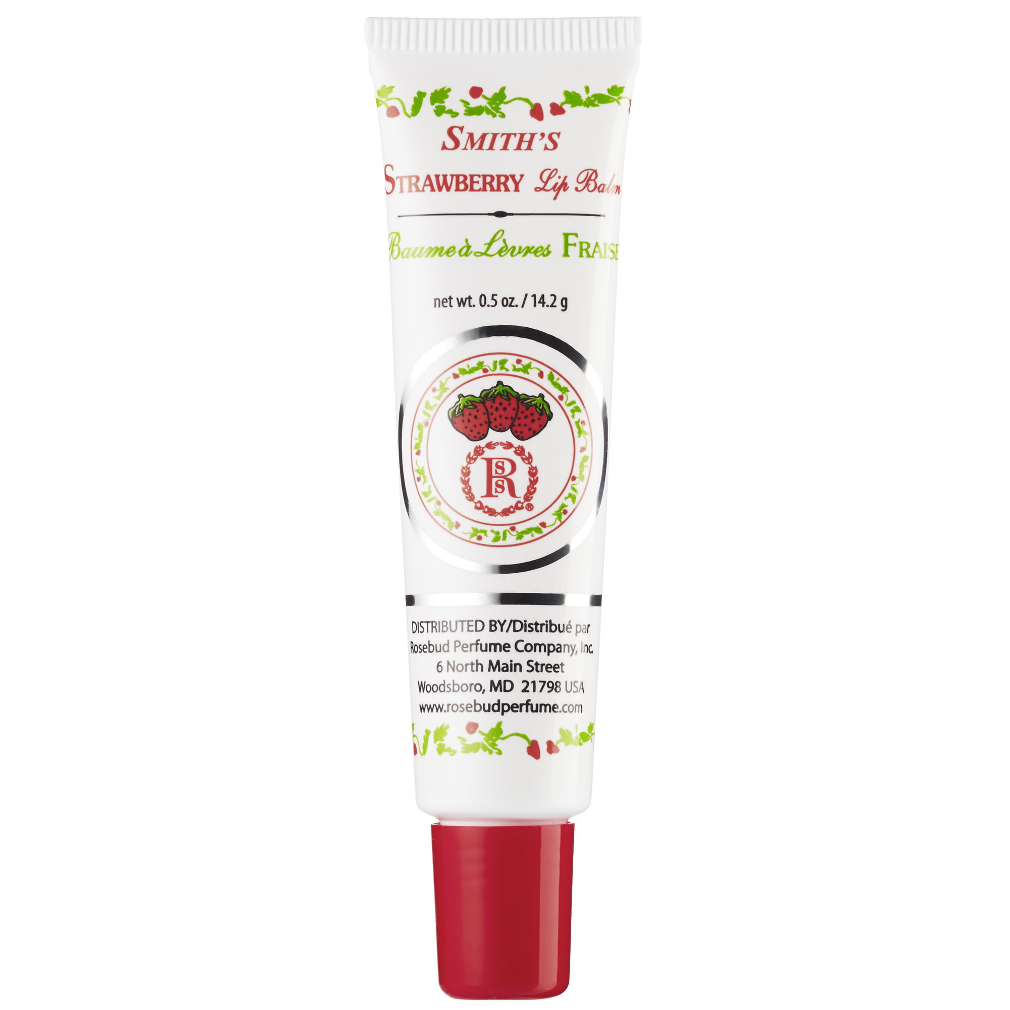 1 ROSEBUD Smith's Strawberry Lip Balm Tube (0.5 oz) ""RB-SLBT"" Joy's cosmetics