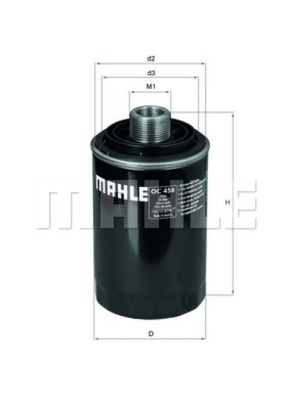 MAHLE Oil Filter OC456 OC 456 - Genuine Part - OE Matching Fit & Quality