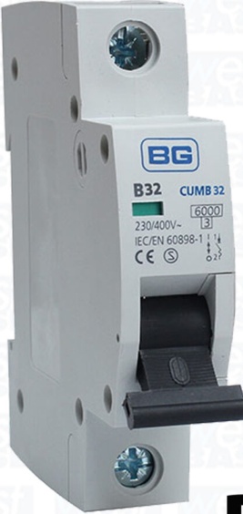 BG CUMB32 - British General 32A 32 Amp SP MCB Circuit Breaker Fuse