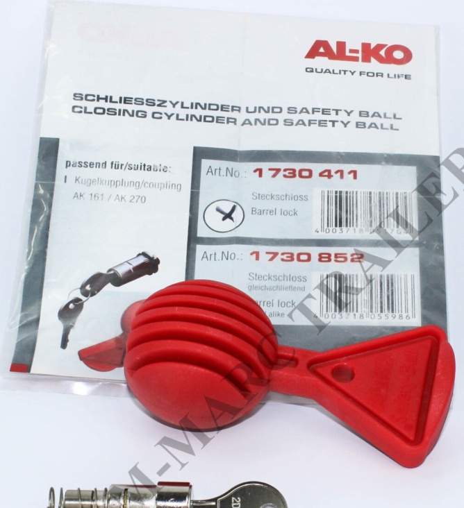 AL-KO Cylinder Lock with Safety Ball for Hitch Ball Optima AK 161/270 - 1730411