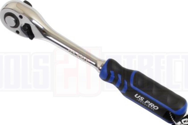 US PRO INDUSTRIAL 1/2"" DR 90T Ratchet With Straight Handle With Grip 4217