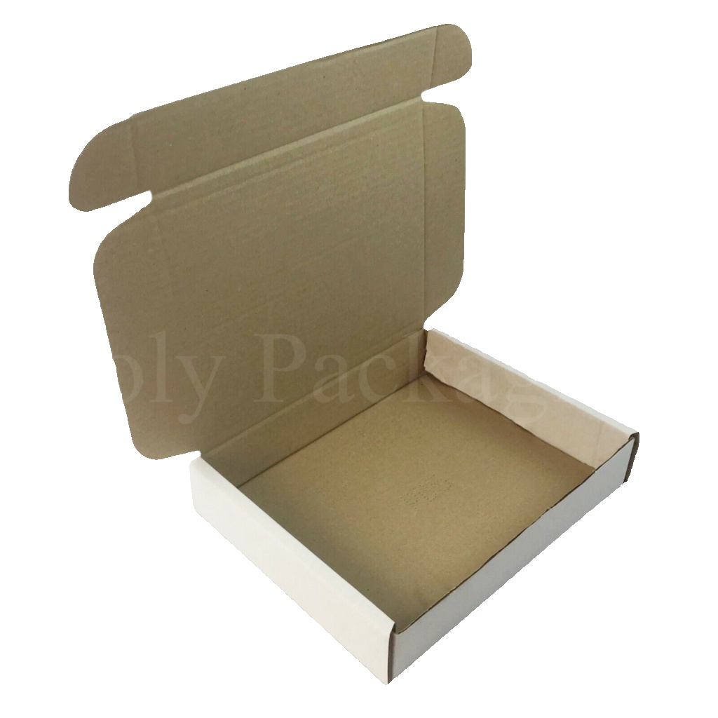 10 x White Postal Mailing Gift Shipping Cartons Boxes 250x210x50mm (10x8x2"")