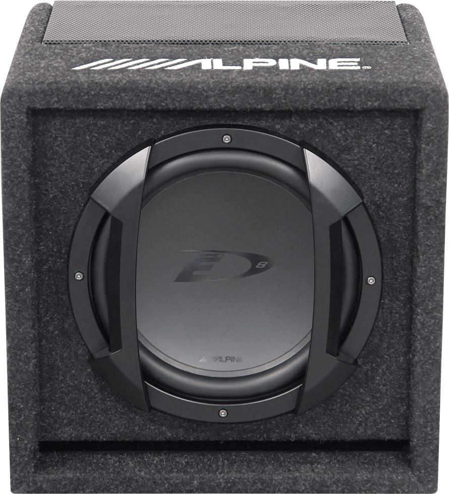 ALPINE SWE-815 8"" 20cm 150w AMPLIFIED SUBWOOFER BASS BOX INCLUDING WIRED REMOTE