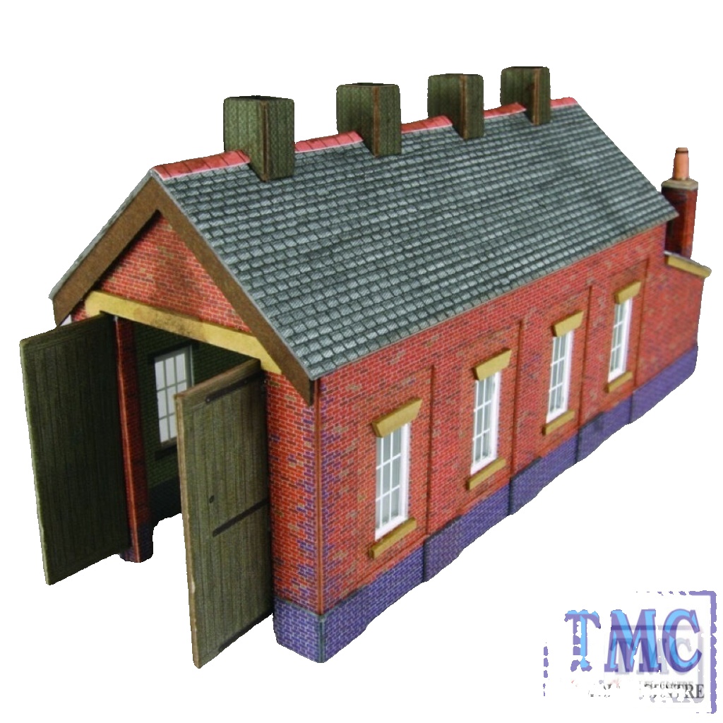 PN931 Metcalfe N Scale Red Brick Single Track Engine Shed
