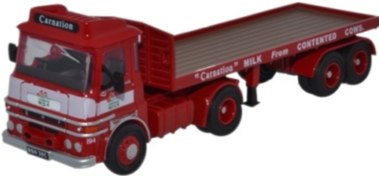 Oxford 76LV002 ERF LV Flatbed Trailer Carnation 1:76 Scale