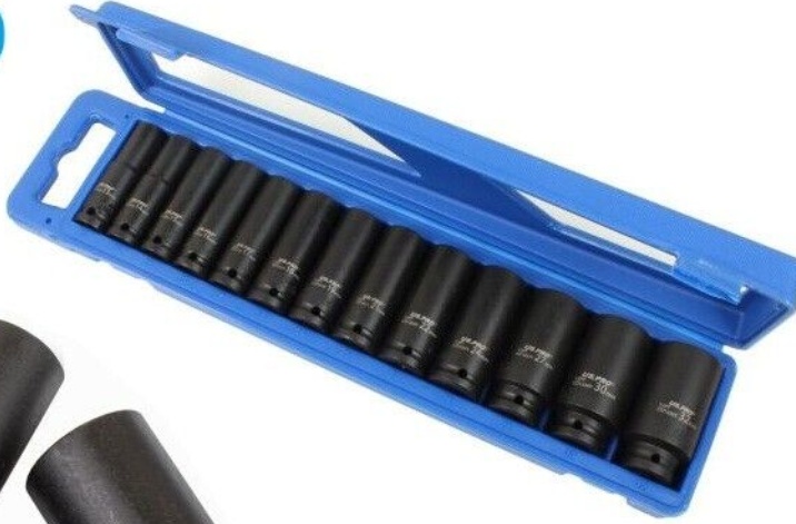US PRO 13PC METRIC 12 POINT DEEP IMPACT SOCKET TOOL SET LONG REACH 1/2"" DRIVE