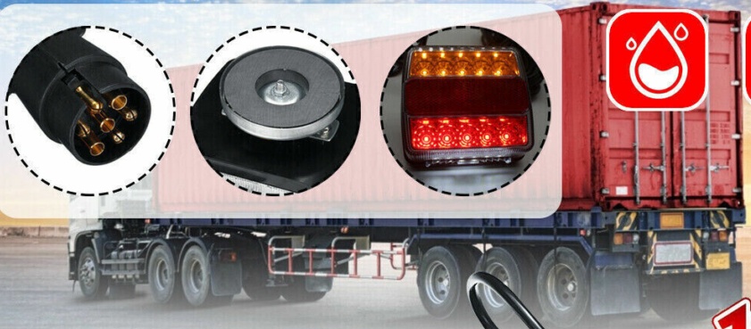 2x Magnetic LED Trailer Towing Lightboard Light Rear Tail Board Lamps 7.5m Cable