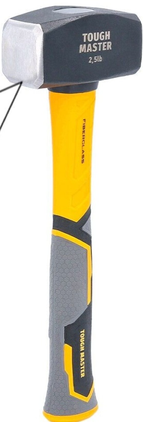 TOUGH MASTER Club Hammer 2.5lb (1.1 kg) Fiberglass Shaft TPR Finish C45 Steel