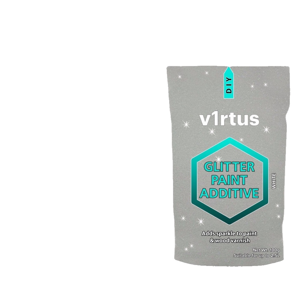2x v1rtus White Iridescent Glitter Paint Additive 100g for Emulsion Wall Ceiling