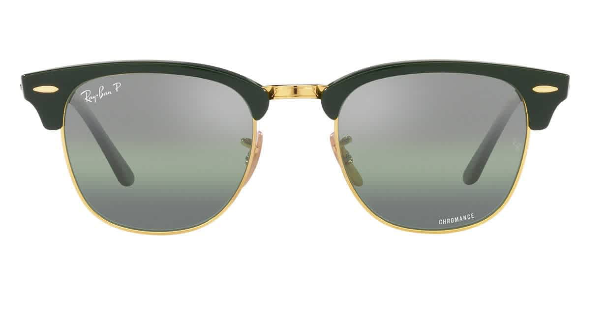 Ray-Ban Unisex Green Classic Clubmaster Sunglasses Polarized Medium