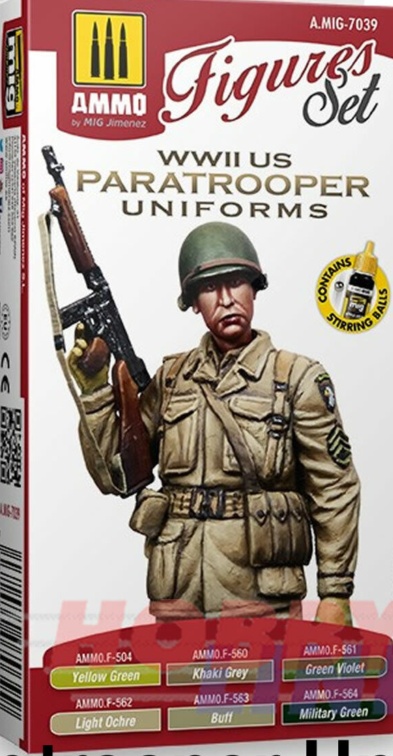 WWII US PARATROOPERS UNIFORMS SET Paint Modelling AMMO Mig Mig7039