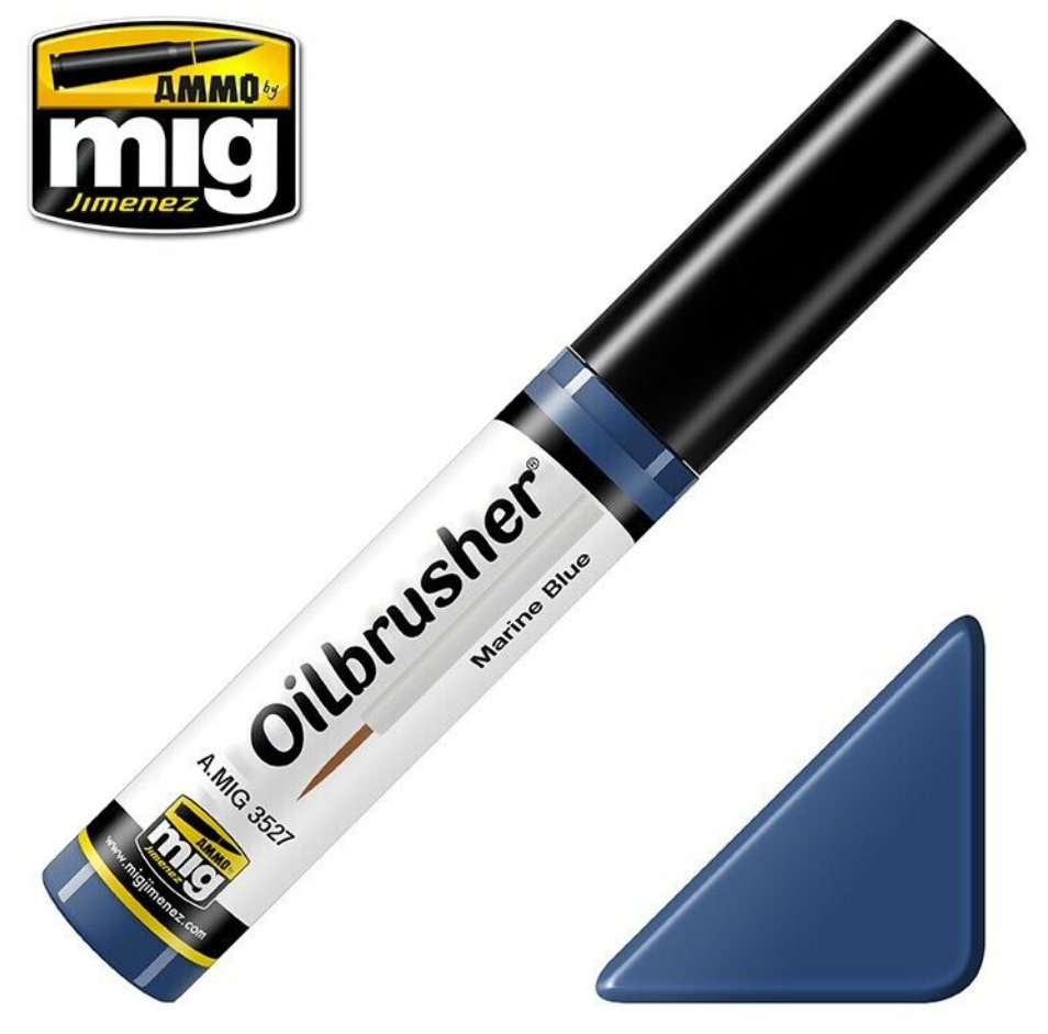 Ammo by MIG Marine Blue Oilbrusher For Model Kits MIG 3527