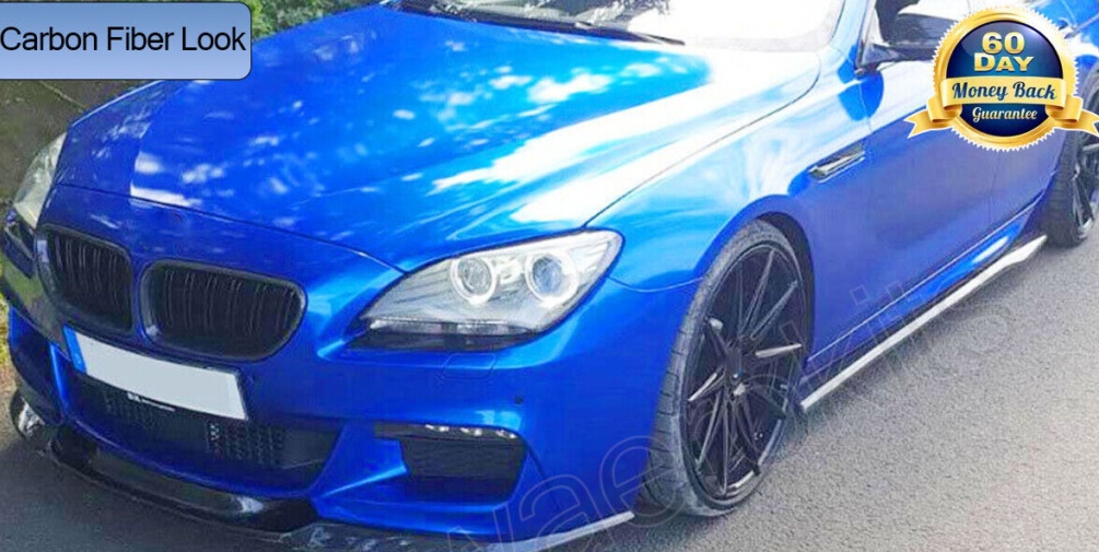 For BMW 6 Series F06 F12 F13 Carbon Fiber Look Front Bumper Lip Spoiler Splitter