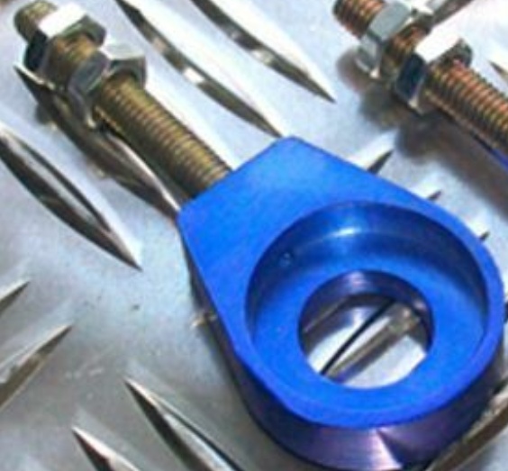 BLUE 15mm ALLOY PIT DIRT BIKE CHAIN TENSIONERS ADJUSTER 50cc 110cc 125cc PITBIKE