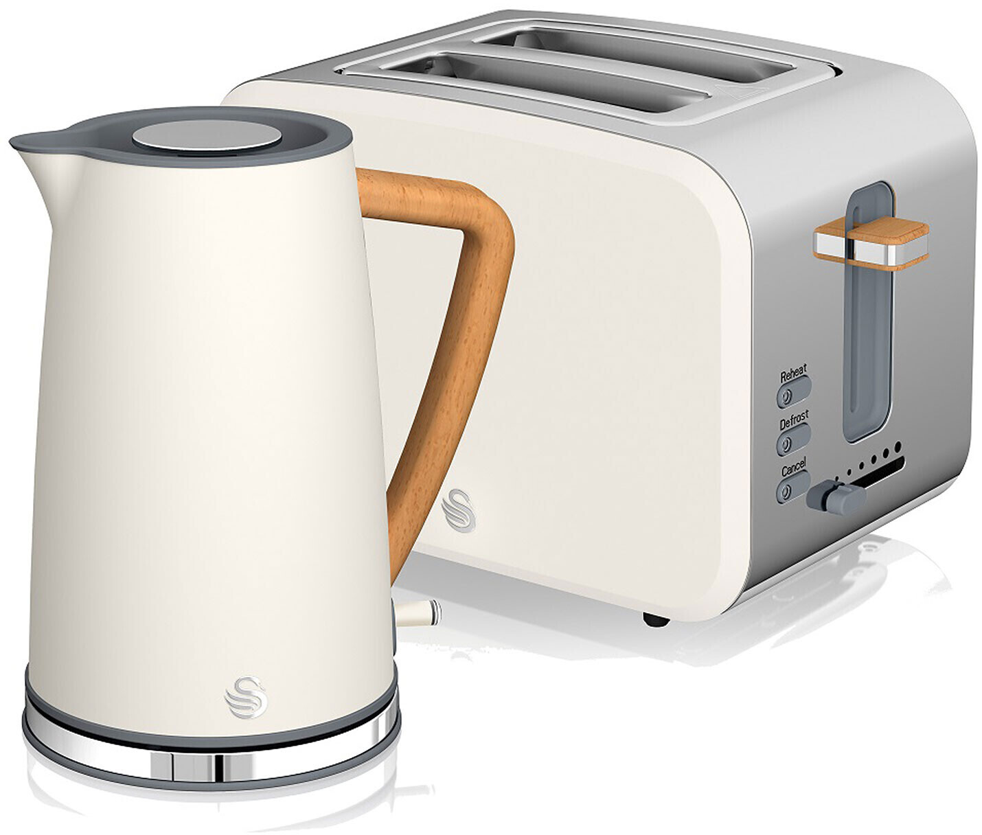 Swan Nordic Collection: Kettle, 2 Slice Toaster in Grey