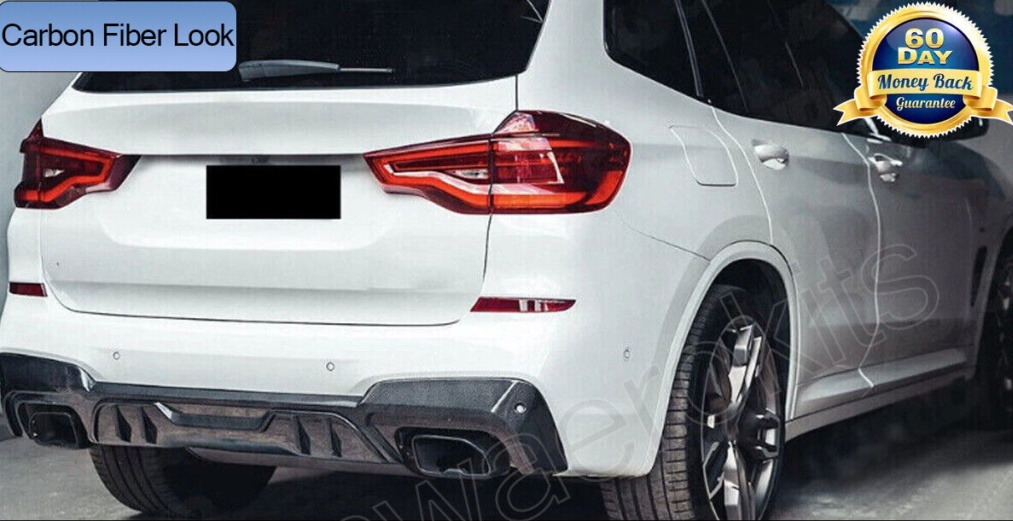 FOR BMW X3 G01 M40i M SPORT M PERFORMANCE X3M STYLE REAR DIFFUSER CARBON LOOK