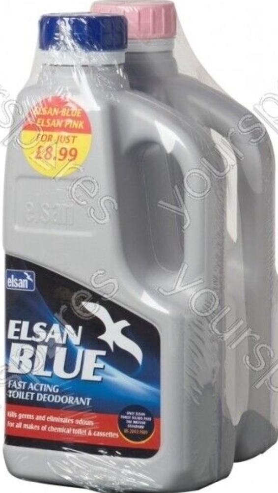 ELSAN  Blue and Pink Toilet Fluid 1Litre Twin pack  BP01 Caravan And Camping New