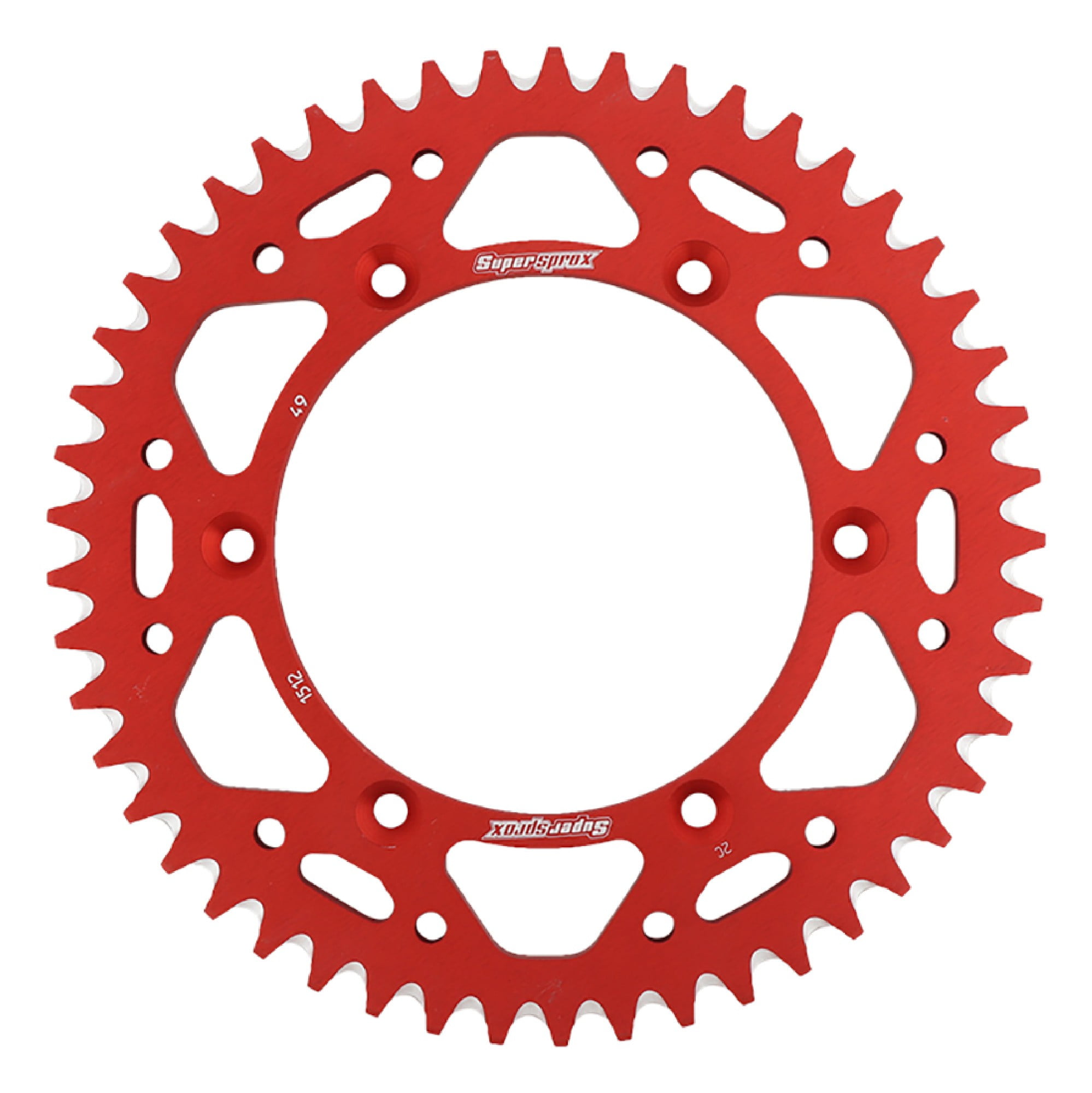 Free Shipping Supersprox Red Aluminum 49 D Crown For Motorcycle Parts