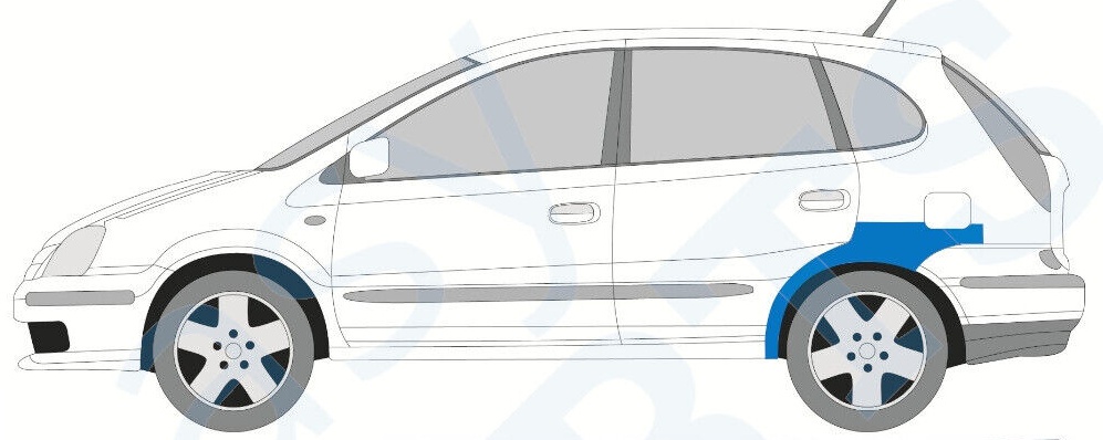 ALMERA TINO 2000-2006 REAR WHEEL ARCH REPAIR PANEL / LEFT LH