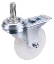 Draper 65506 Swivel Bolt Fixing Nylon Wheel with Brake 100mm Diameter SWL 125kg