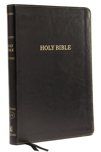 KJV Holy Bible: Large Print Thinline, Black Leathersoft, Red ... - 9780718098070