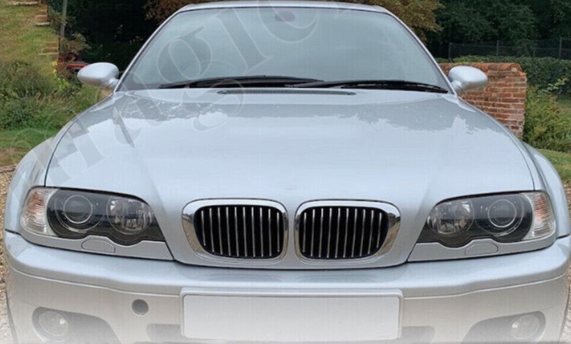 For BMW 3 Coupe/Convertible E46 1998-02/2003 Front Bumper Chrome Kidney Grilles