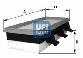 30.108.00 UFI FILTRO ARIA PER RENAULT CLIO 1.2 -05