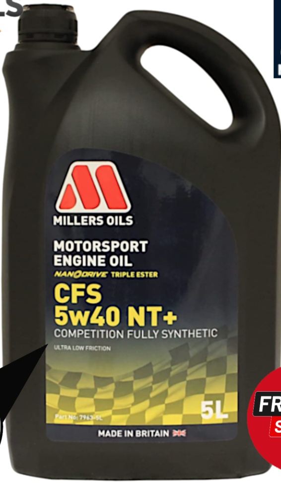 x3 Millers Oils Motorsport CFS 5w-40 NT+ Fully Synthetic Engine Oil 5L - 7963GMS - Image 2