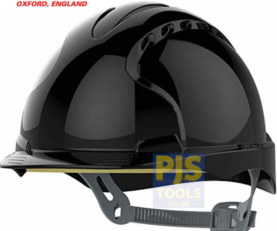 JSP EVO3 premium vented black safety helmet comfort liner standard peak hard hat