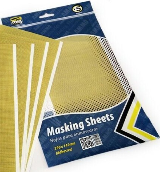 Ammo MASKING SHEETS 1mm GRIDx5 SHEETS 290x145mm Adhesive Mig Jimenez Mig8045