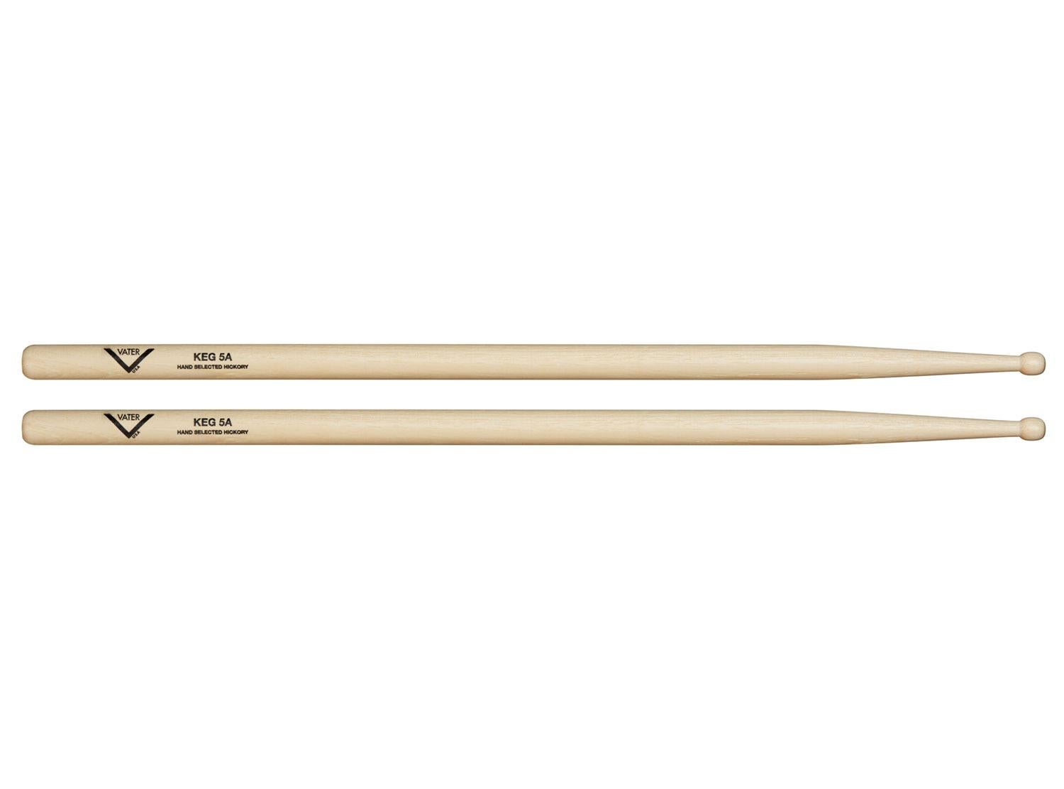 Vater 5A Keg USA Hickory Wood Tip Drum Sticks VHK5AW