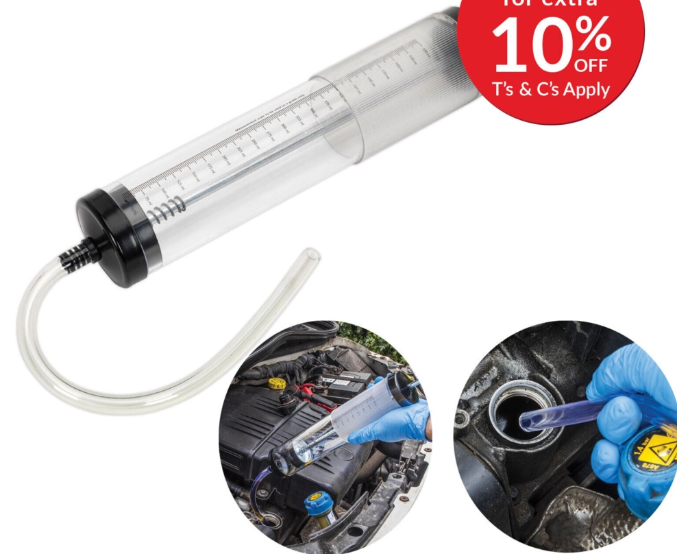 Sealey AK54 Oil Suction Vacuum Transfer Syringe Gun Pump Extractor Gearbox 550ml