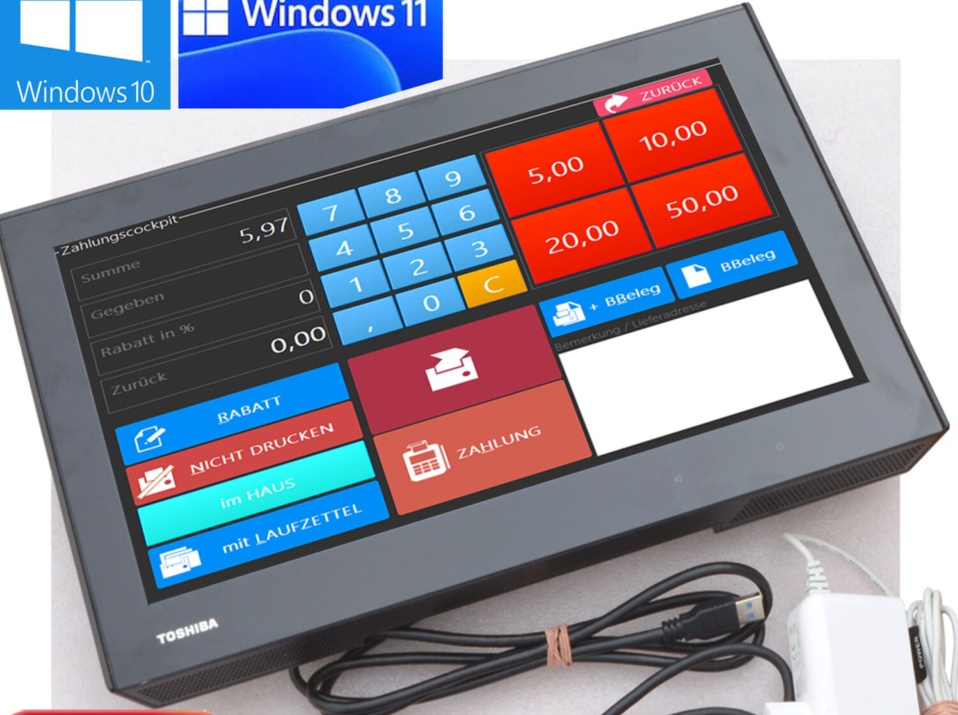 15.6"" 39.6cm LED 10-POINT USB ELO TOUCHSCREEN MONITOR CASH Toshiba 6149-5CR T5