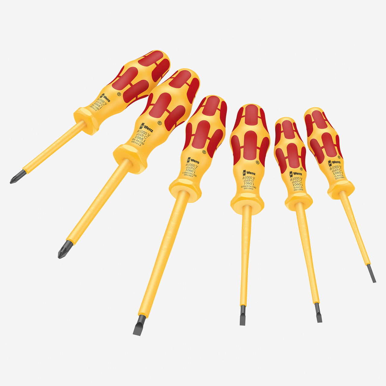 WERA 1060 i/1065 i/6 KRAFTFORM VDE SCREWDRIVER SET, 6 PIECES - 05051576001