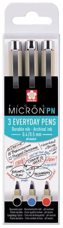 Sakura Pigma Micron Colour Office Pen Set of 3