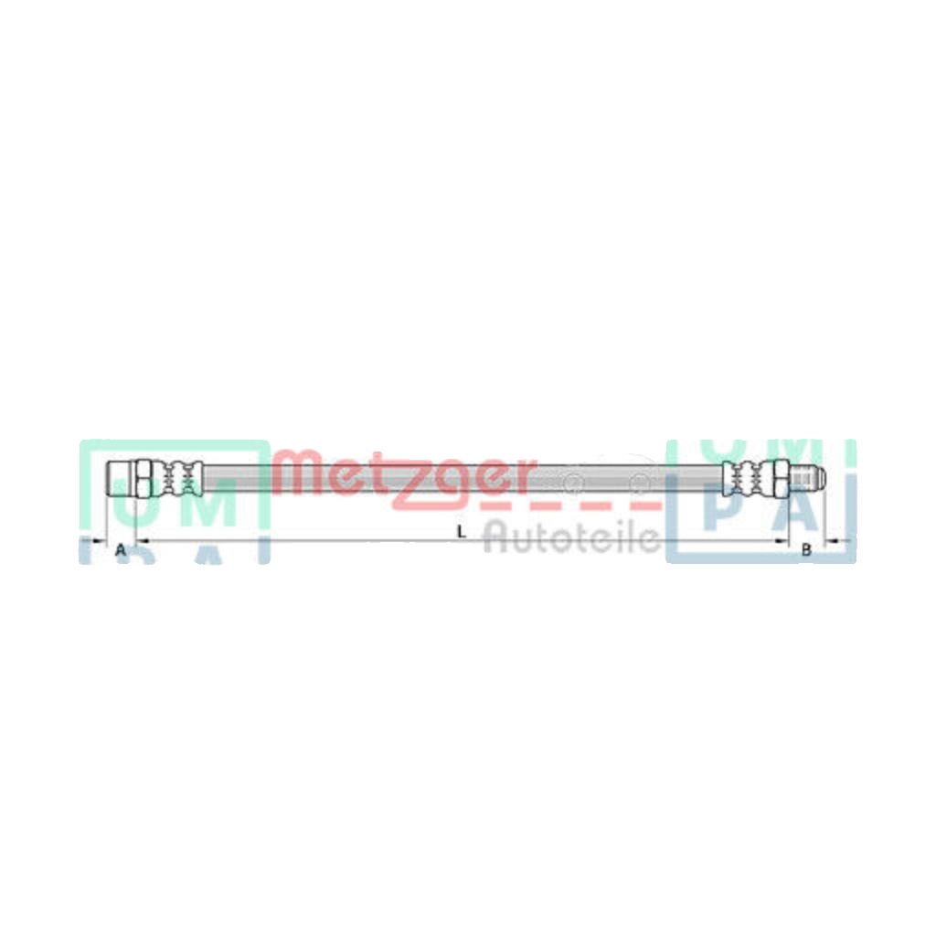 Original Metzger Brake Hose 4110754 for BMW