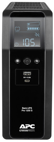 APC Back-UPS Pro, 1200VA/720W, Tower, 230V, 8x IEC C13 outlets, Sine Wave, AVR,