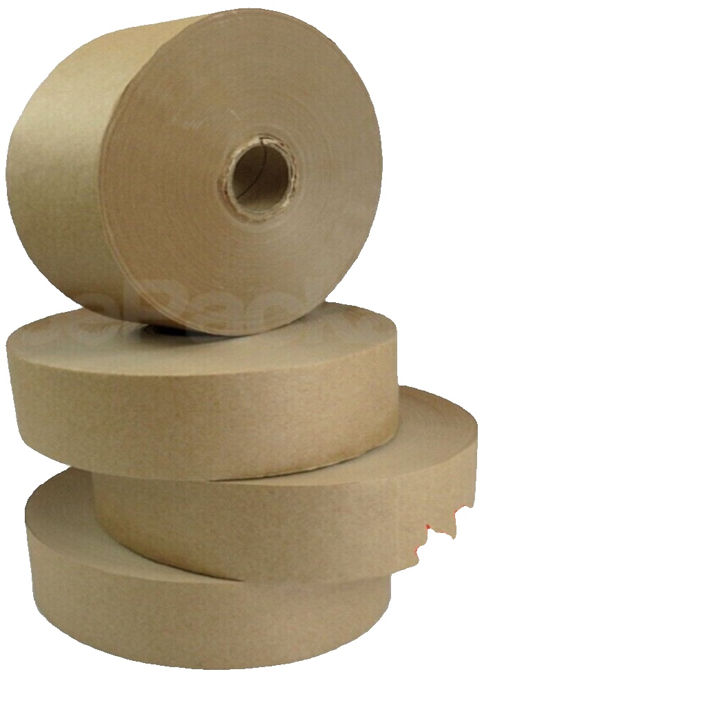 6 x ROLLS OF PLAIN STRONG GUMMED PAPER WATER ACTIVATED TAPE 48mm x 200M, 60GSM