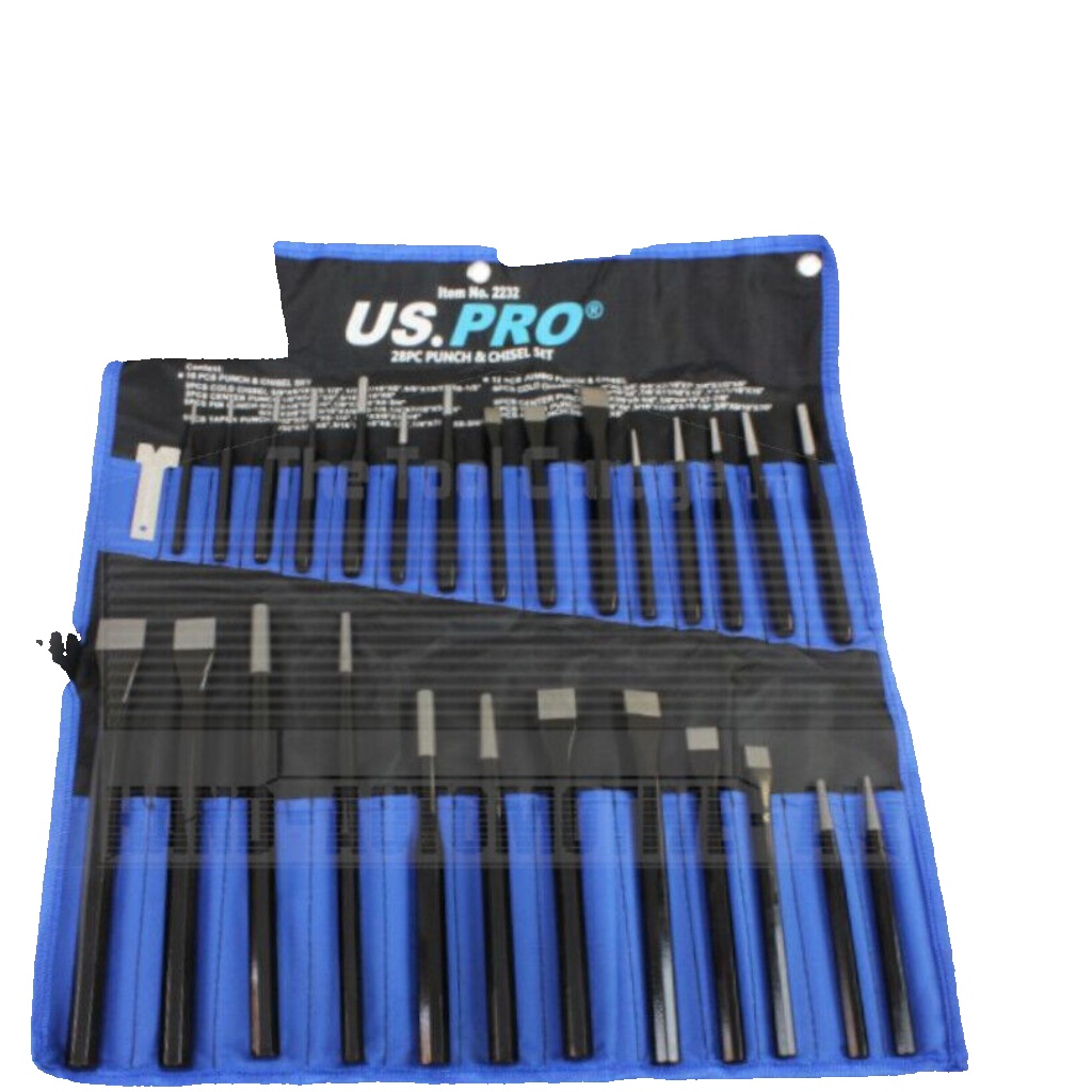 US PRO Tools 28pc Punch & Chisel Tool Set, Punches and Chisels NEW 2232