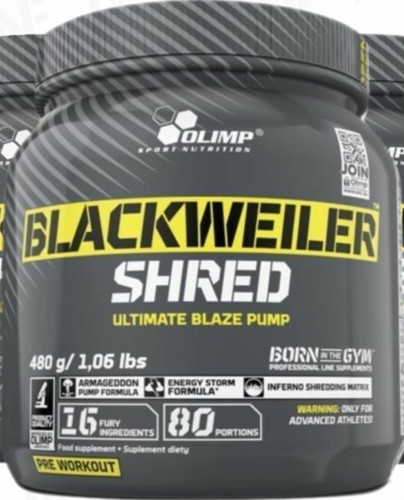OLIMP BLACKWEILER SHRED workout pump citrulline beta alanine AAKG caffeine 480g