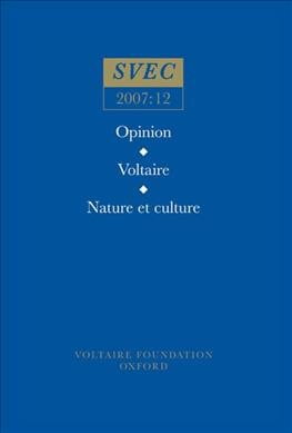 Opinion; Voltaire; Nature et culture Mallinson Paperback 9780729409186