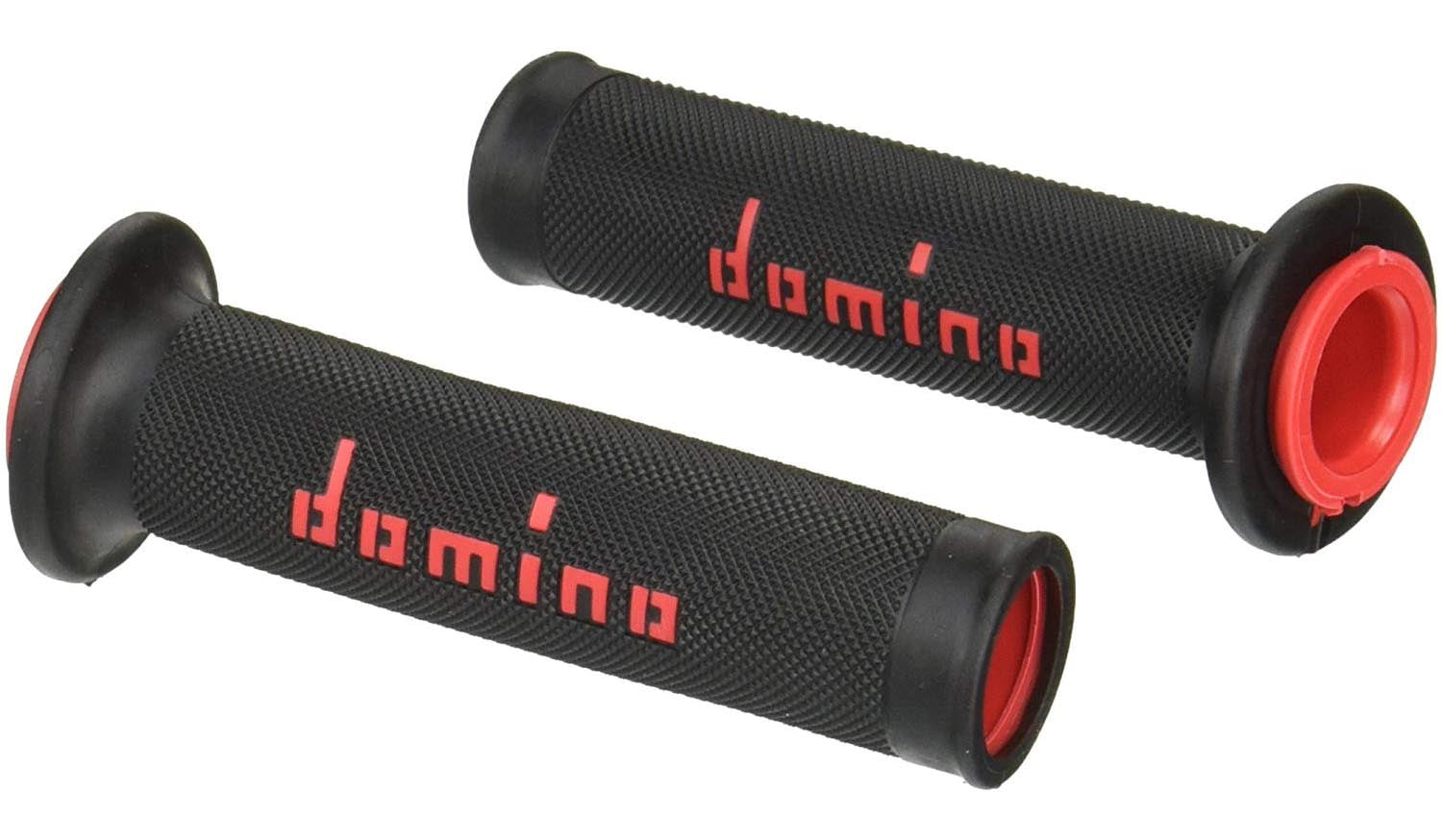 Genuine Domino Road Racing Black & Red A010 Motorcycle Grips for Hyosung Bikes