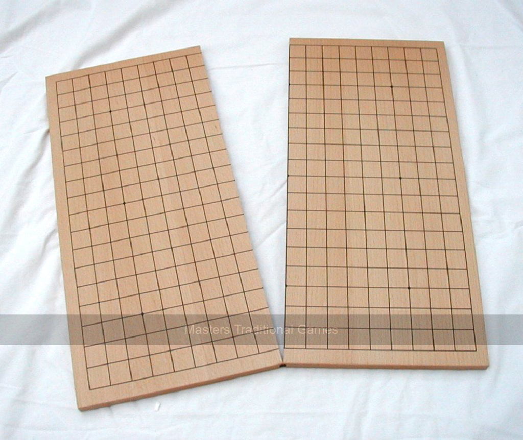 Dual-Side Wooden Go Board with Magnetic Join - 19 x 19 and 13 x 13 Layout (UK)