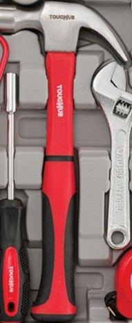 Red 56 Pc Tool Kit Set For Home Repair Tools Set With Hammer Screwdriver Plier