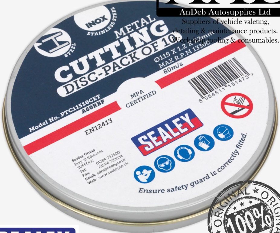 Sealey PTC-115CET 115 x 1.2mm Cutting Disc 22mm Bore