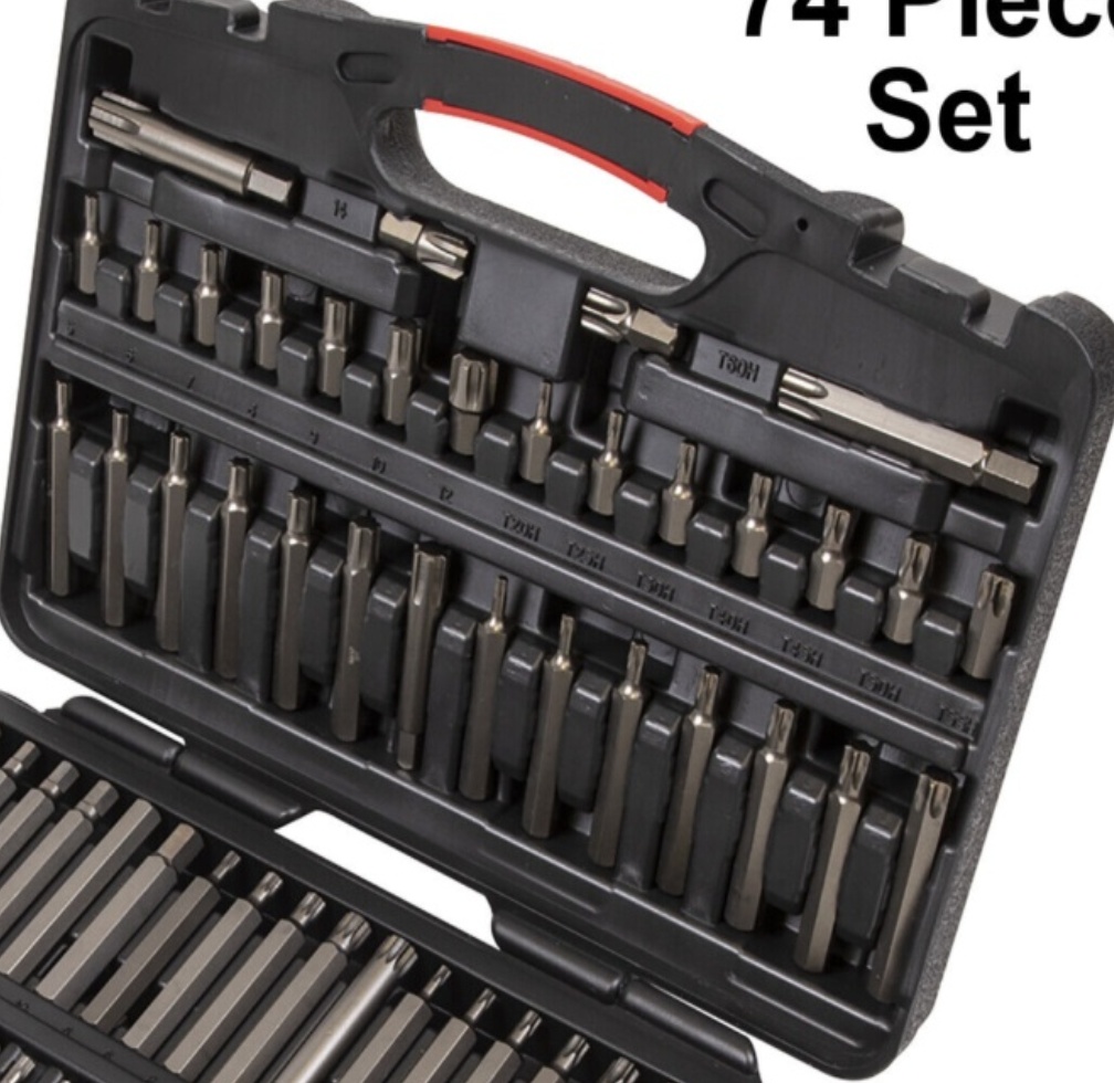 Sealey AK21974P TRX-Star Security TRX Star Hex Ribe Spline Bit Set 74pc Sq Drive